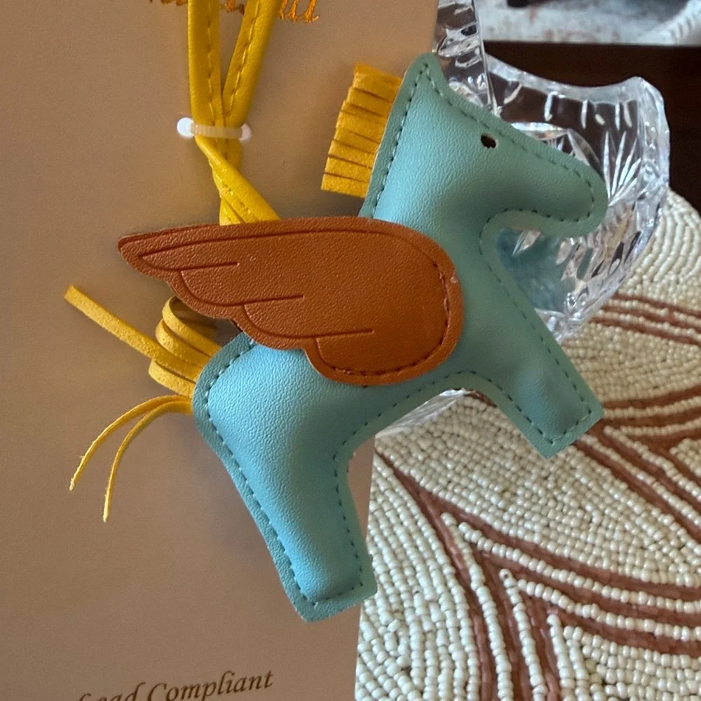 Sparkling Silver Pegasus Bag Charm-NWT